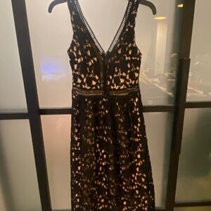 Gianni Bini Brown Tan Sleeveless V-Neck Sundress